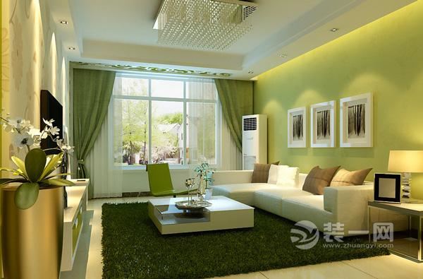 清新绿色现代风格客厅装修设计效果图