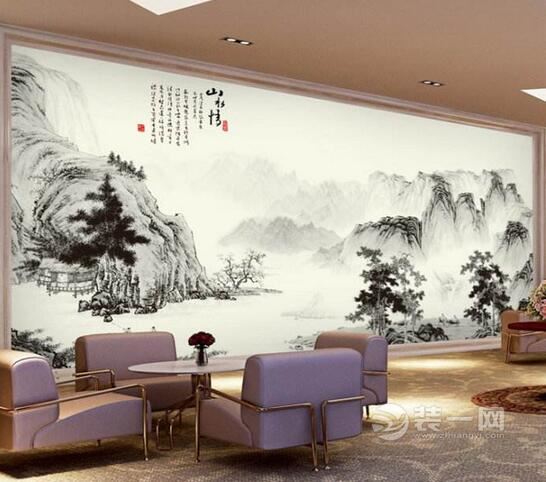 中国水墨画壁画