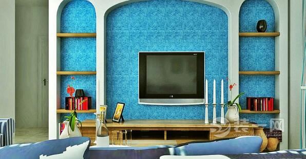 地中海风格电视背景墙装修设计效果图