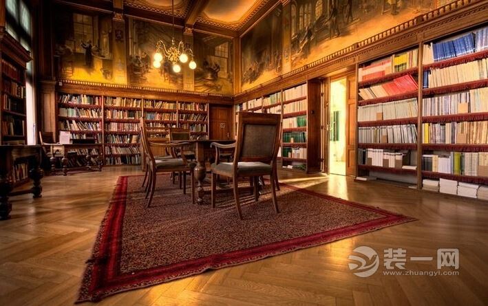 欧式风格图书馆装修案例