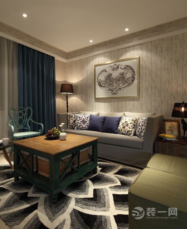 苏州雅戈尔紫玉花园混搭风格三居室装修效果图