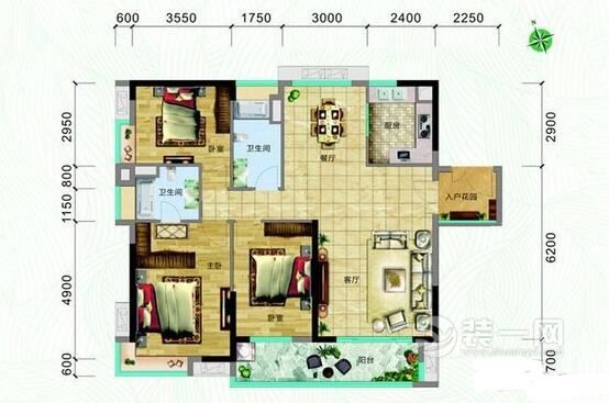 现代风格三室两厅装修样板房 广州装修公司荐宝兴翠园135平米装修案例