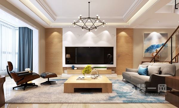 15万装修245.12平方米四居室现代简约家装设计效果图