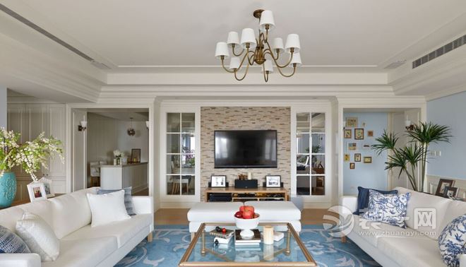 100平米新古典风格两居室客厅装修效果图