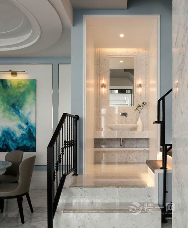 142平米新古典元素融入现代风格四居室洗手间装修效果图
