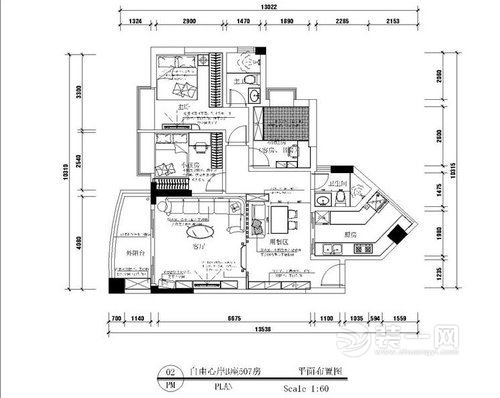 不规则户型设计 广州装饰公司115平米三室两厅装修效果图