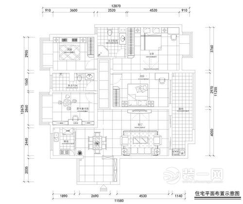 北欧风格装修效果图 广州装修公司荐105平米三室两厅装修效果图