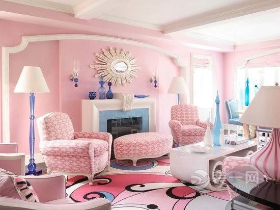 粉色客厅装修效果图