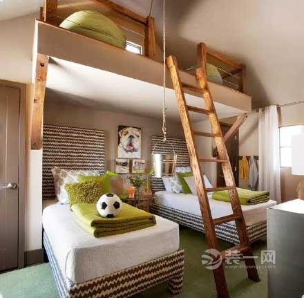 两张床的模式 绵阳装修网分享6款卧室高低床设计图
