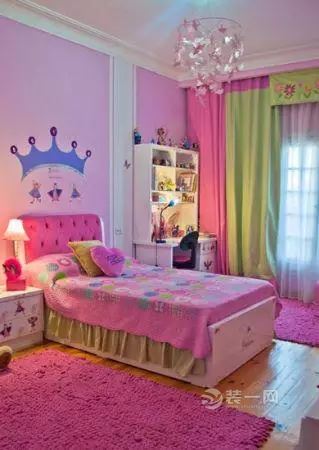 粉色公主梦儿童房装修效果图