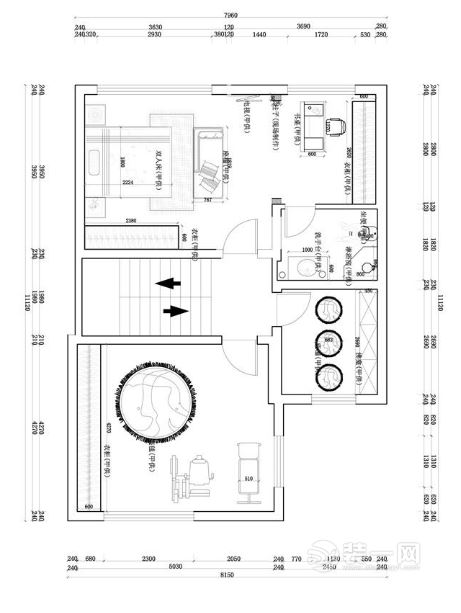 天津碧桂园420平三层别墅美式风格装修设计效果图