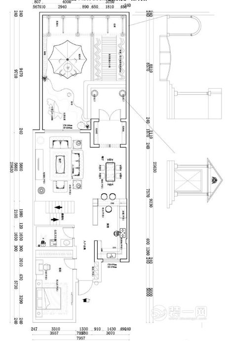 天津碧桂园420平三层别墅美式风格装修设计效果图