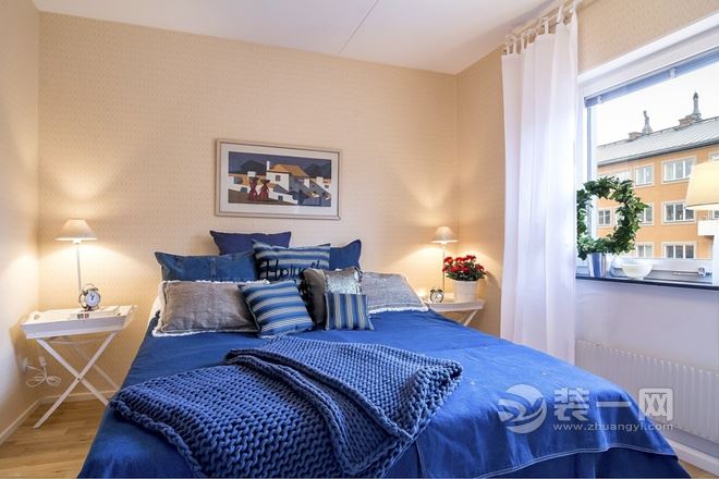 东莞89平米北欧风格清新两居室装修案例卧室装修效果图