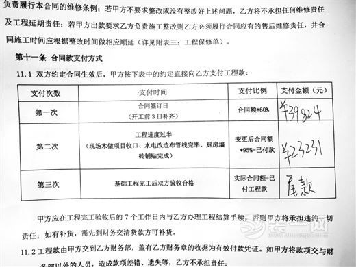 发现装修合同里暗藏陷阱 南宁一业主与装修公司解约