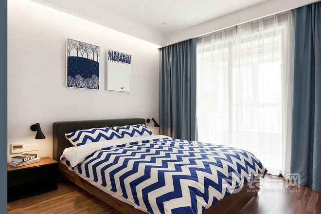 85平米现代简约风格两居室装修案例卧室装修效果图