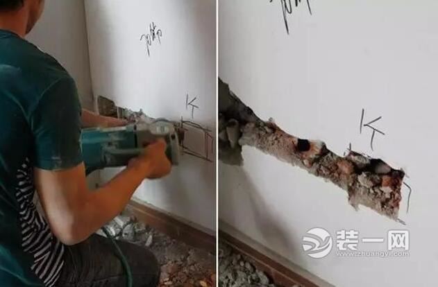装修工人最容易偷工减料的墙面剔槽