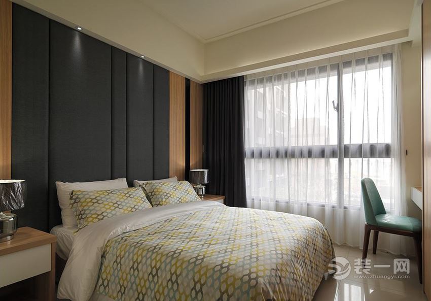 66平米现代简约风格小户型两居室装修案例卧室装修效果图