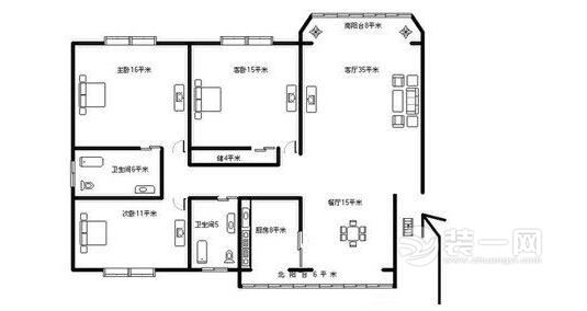 厦门装饰公司三室两厅装修布局效果图