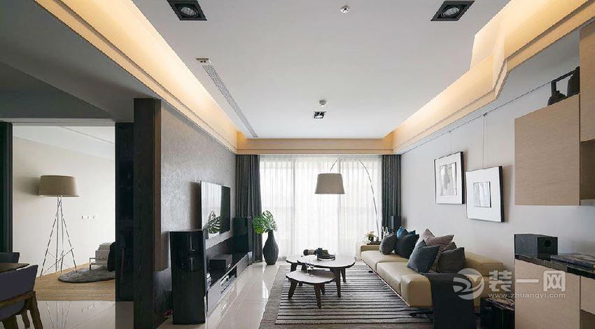 126平米现代时尚风格三居室装修案例客厅装修效果图