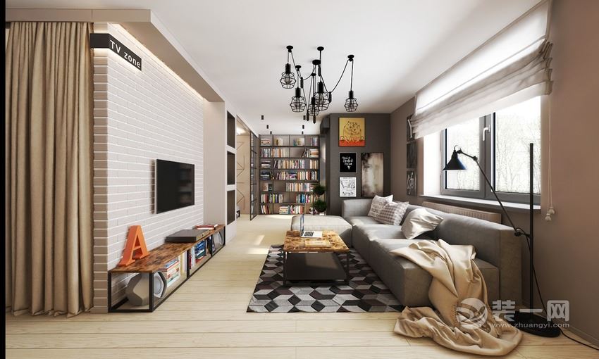 78平米现代时尚风格两居室装修案例客厅装修效果图