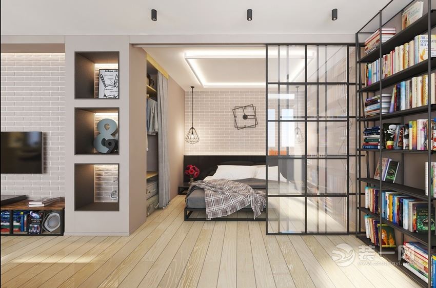 78平米现代时尚风格两居室装修案例卧室装修效果图