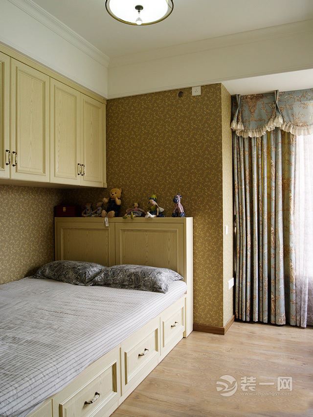 94平米清爽美式风格两居室装修案例次卧装修效果图