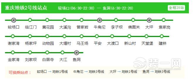重庆地铁2号线站点