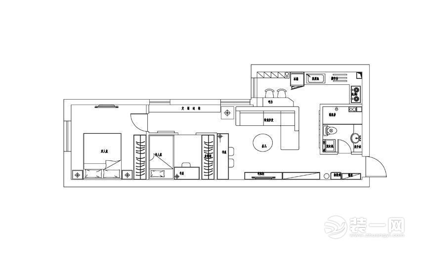 弘善家园73平二居室图 北京装修公司现代简约风案例