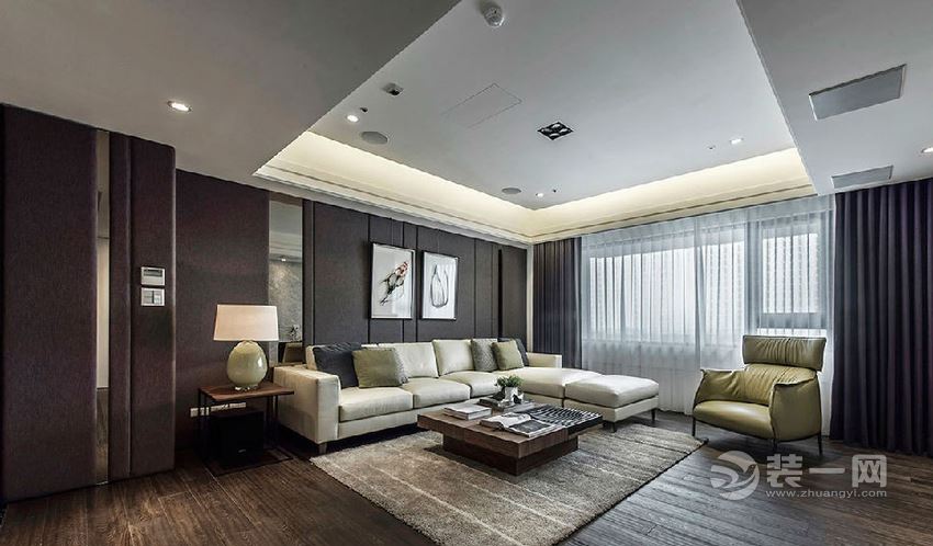 100平米现代风格三居室装修案例客厅装修效果图