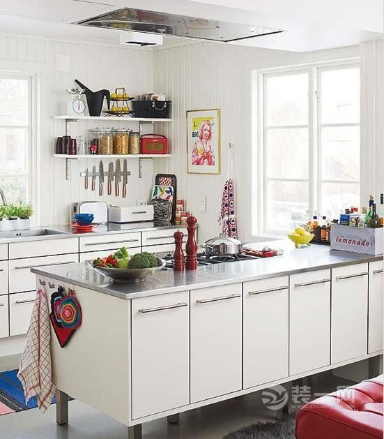 室内装修装潢设计 家装厨房空间设计 白蓝色设计 装一网六安站