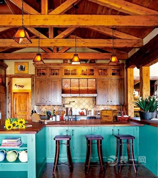 室内装修厨房设计 家装空间设计 装修白色厨房设计 蓝色厨房设计 装一网叶集站