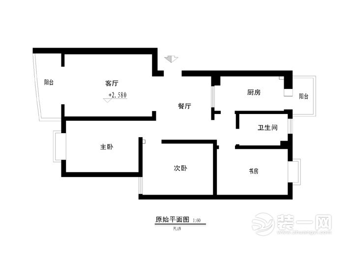 现代简约风格案例 北京卢西嘉园84平两居设计效果图