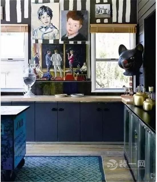 蓝色系厨房装修效果图