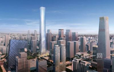 北京市第一高楼中国尊突破500米 计划2018年底竣工