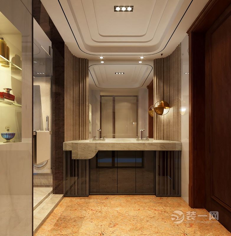 咖啡色为主调 天津装饰公司160平公寓现代风设计图