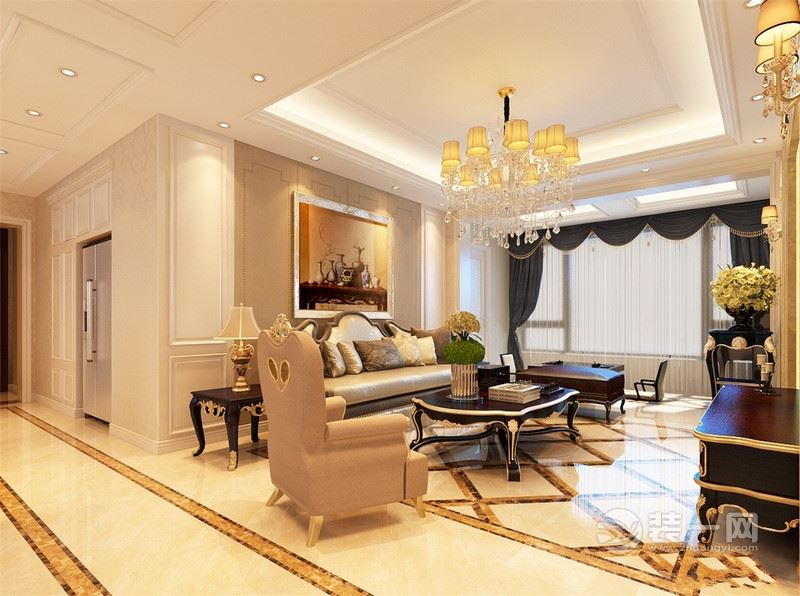 天津装修网分享150平米三居室奢华欧式风格设计图