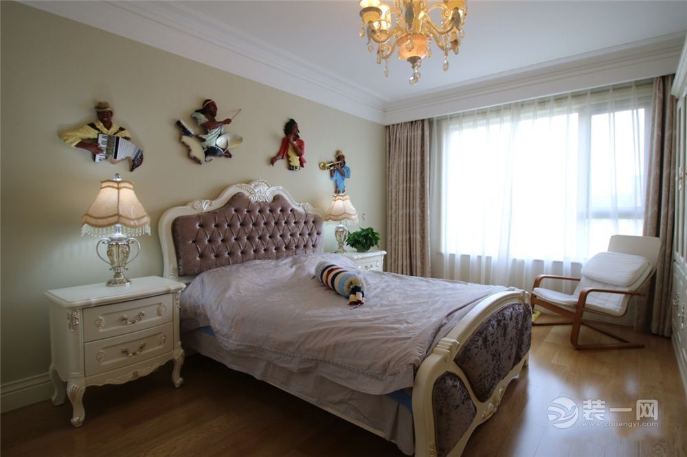 北京海润国际217平米三居室简欧美式风格装修案例