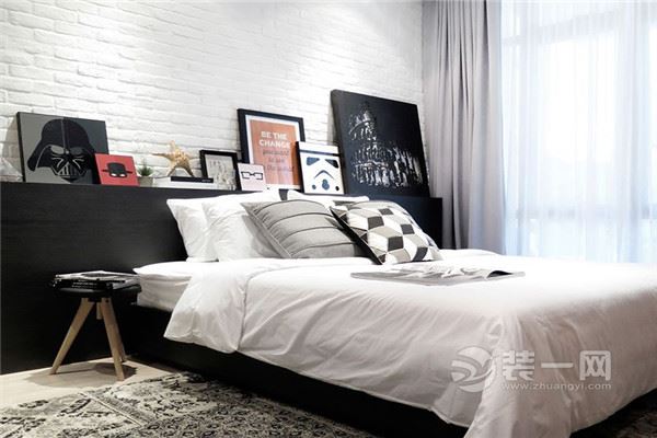 黑白色调北欧风格两居室装修案例