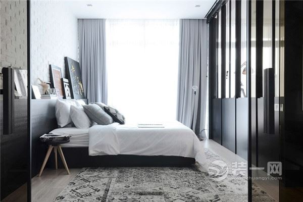 黑白色调北欧风格两居室装修案例