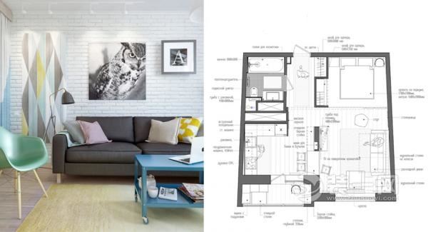 43平米一居室现代风 绵阳装修公司小户型案例效果图