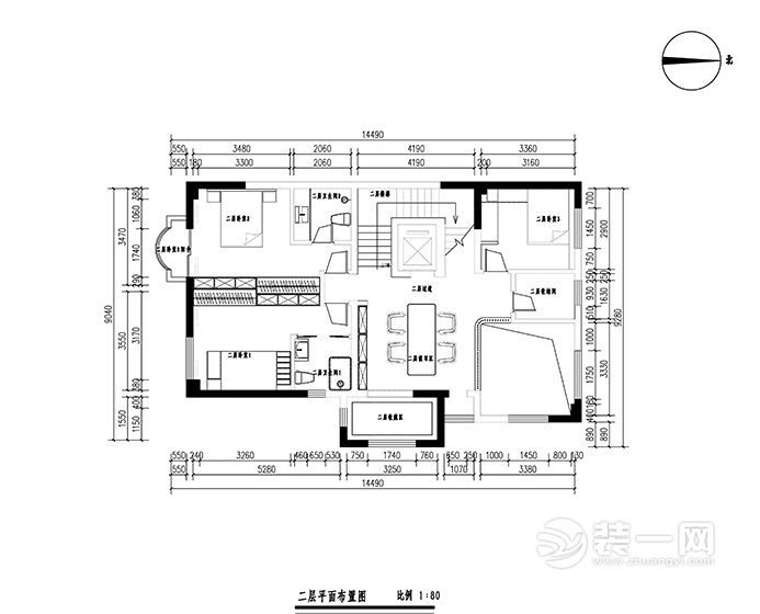 600平米法式混搭六居室案例效果图