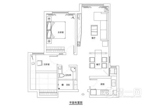 76平米日式原木风格二居室装修效果图