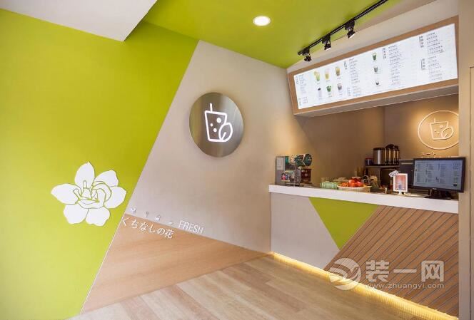 小型奶茶店裝修效果圖 原木風(fēng)格詮釋清新自然的概念