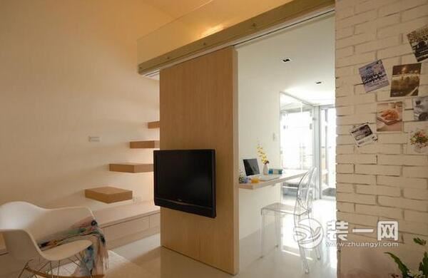 40平单身公寓电视背景墙设计效果图