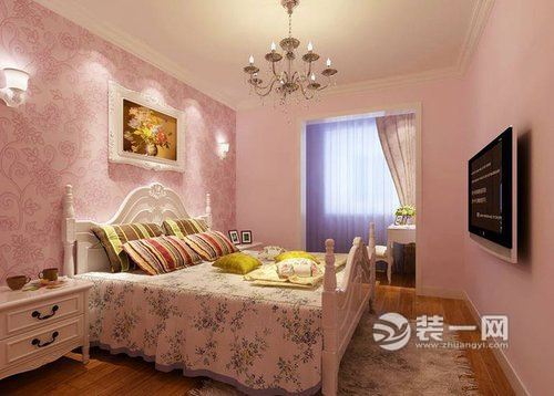 武汉大华南湖公园世家76平一居室欧式风格装修效果图——卧室