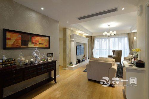 武汉电建地产盛世江城95平米两居室欧美风格装修设计实景图——客厅