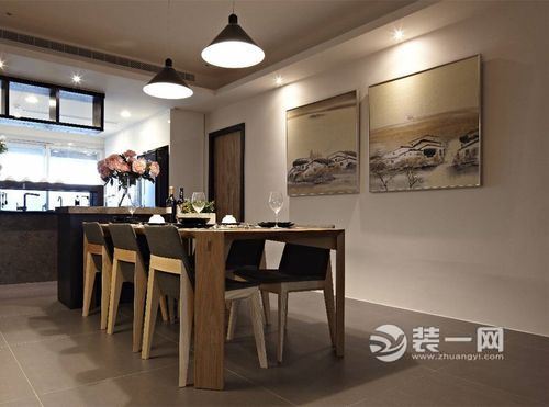 武汉装修公司金地澜菲溪岸117平三居室现代简约风格装修实景图——餐厅