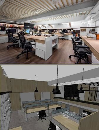办公室装修设计方案 缤纷撞色的新工业风格商务案例