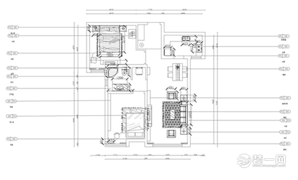 魔幻素描 天津万科东海岸90平两居室工业风装修案例