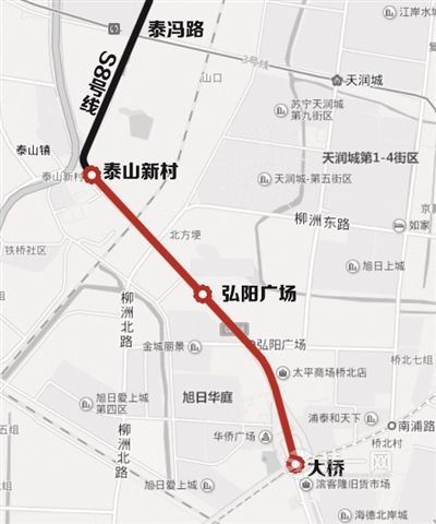 南京S8南延线南起大桥站北至泰山新村站 计划年底开工